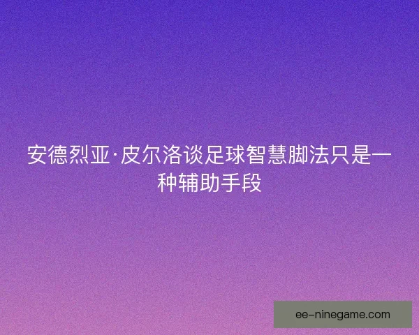 安德烈亚·皮尔洛谈足球智慧脚法只是一种辅助手段