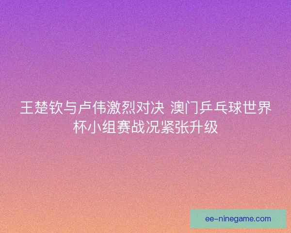 王楚钦与卢伟激烈对决 澳门乒乓球世界杯小组赛战况紧张升级